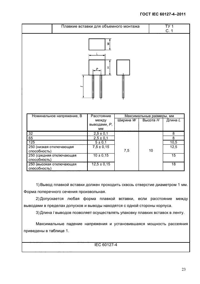 ГОСТ IEC 60127-4-2011