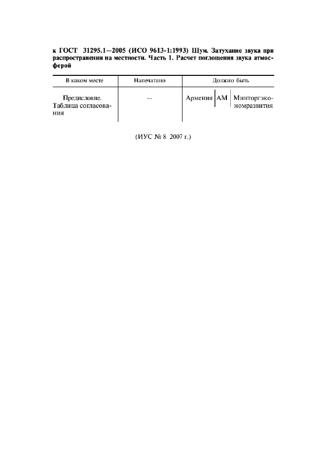 Поправка к ГОСТ 31295.1-2005