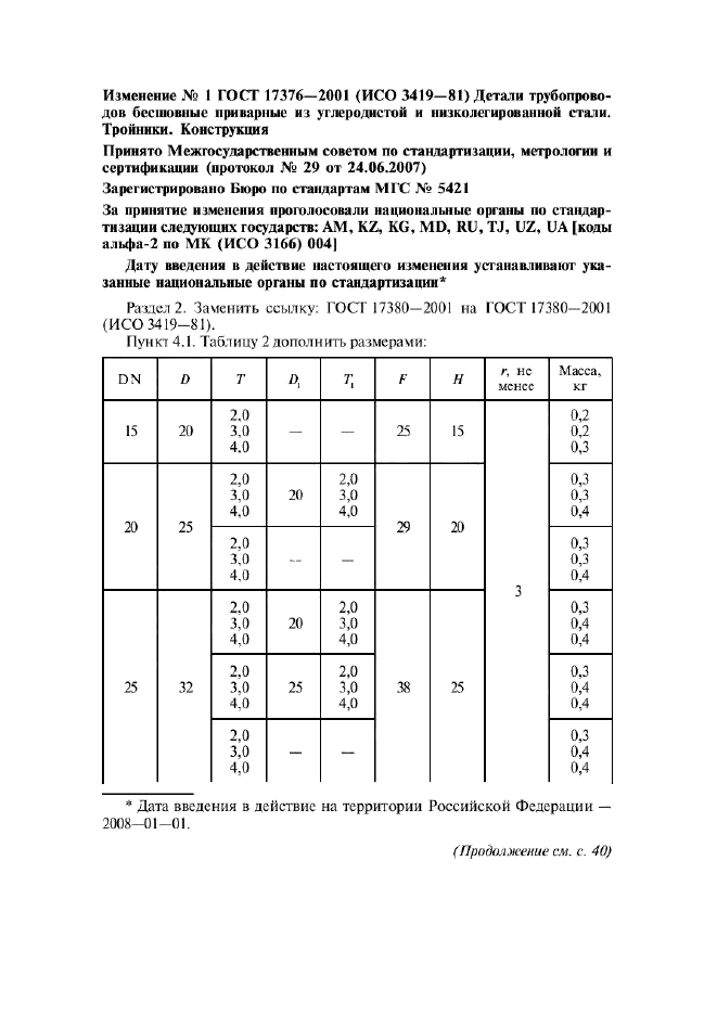Изменение №1 к ГОСТ 17376-2001