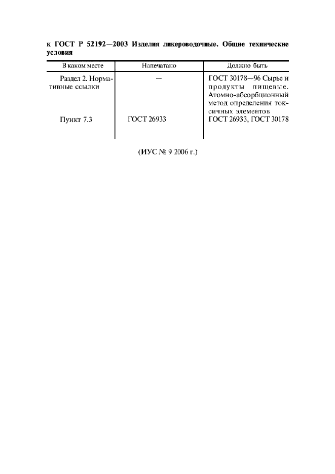 Поправка к ГОСТ Р 52192-2003