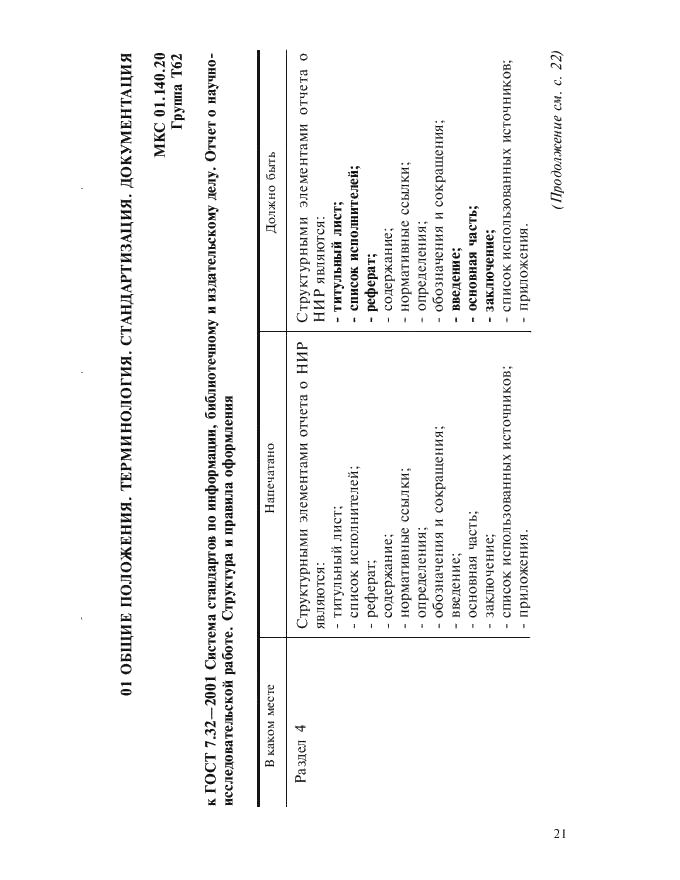 Поправка к ГОСТ 7.32-2001