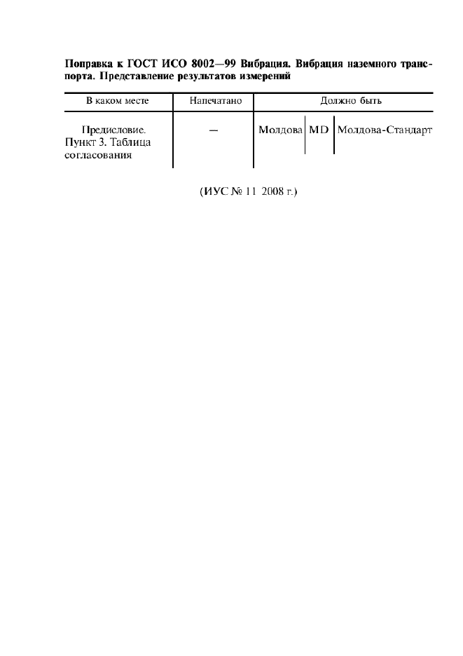 Поправка к ГОСТ ИСО 8002-99