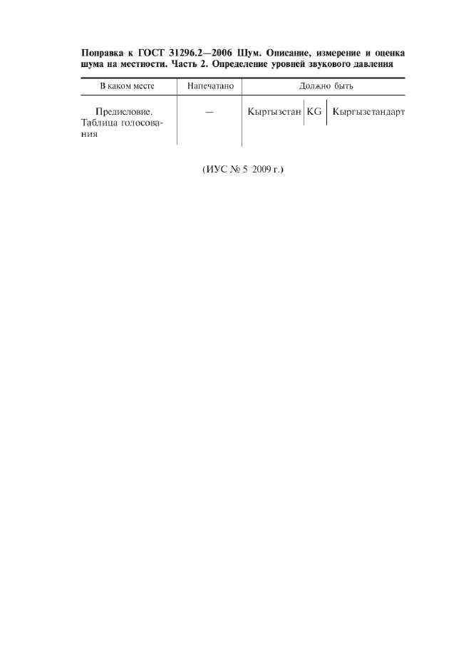 Поправка к ГОСТ 31296.2-2006