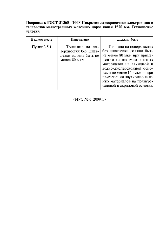 Поправка к ГОСТ 31365-2008