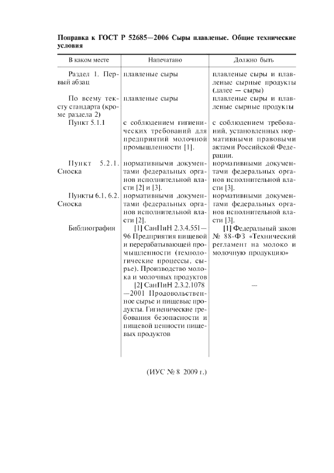 Поправка к ГОСТ Р 52685-2006