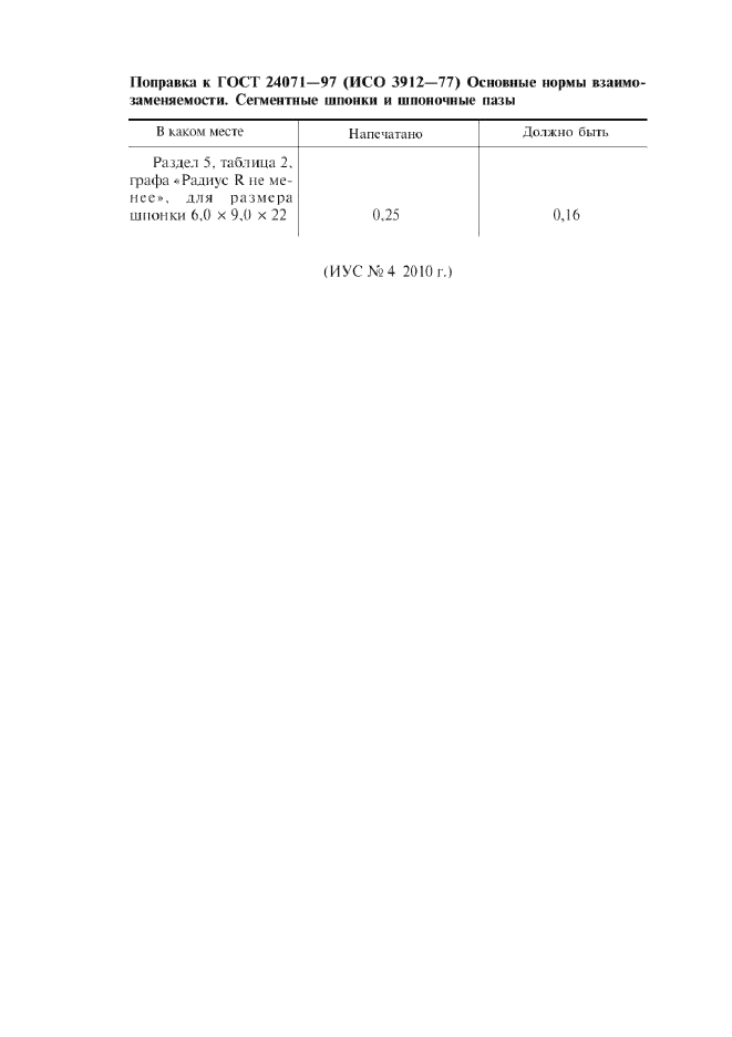 Поправка к ГОСТ 24071-97