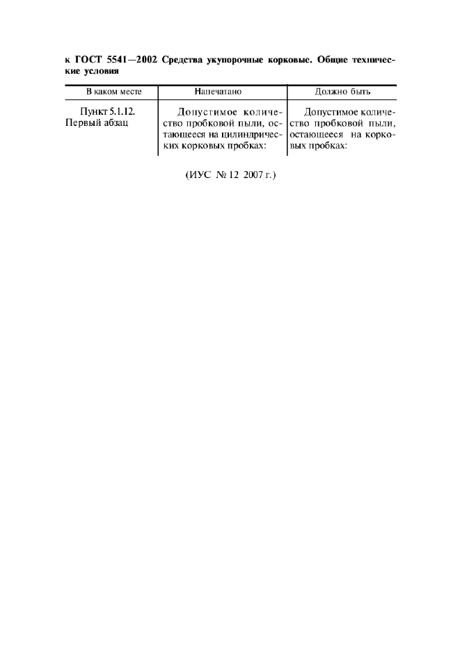 Поправка к ГОСТ 5541-2002
