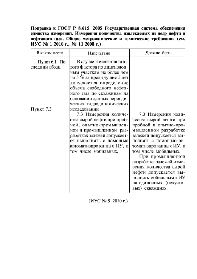 Поправка к ГОСТ Р 8.615-2005
