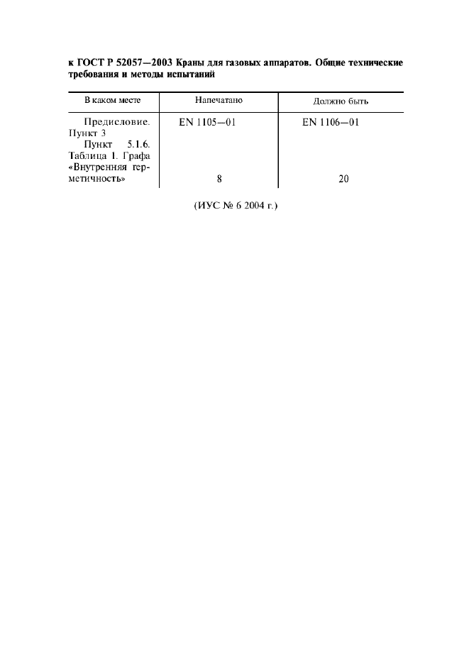 Поправка к ГОСТ Р 52057-2003