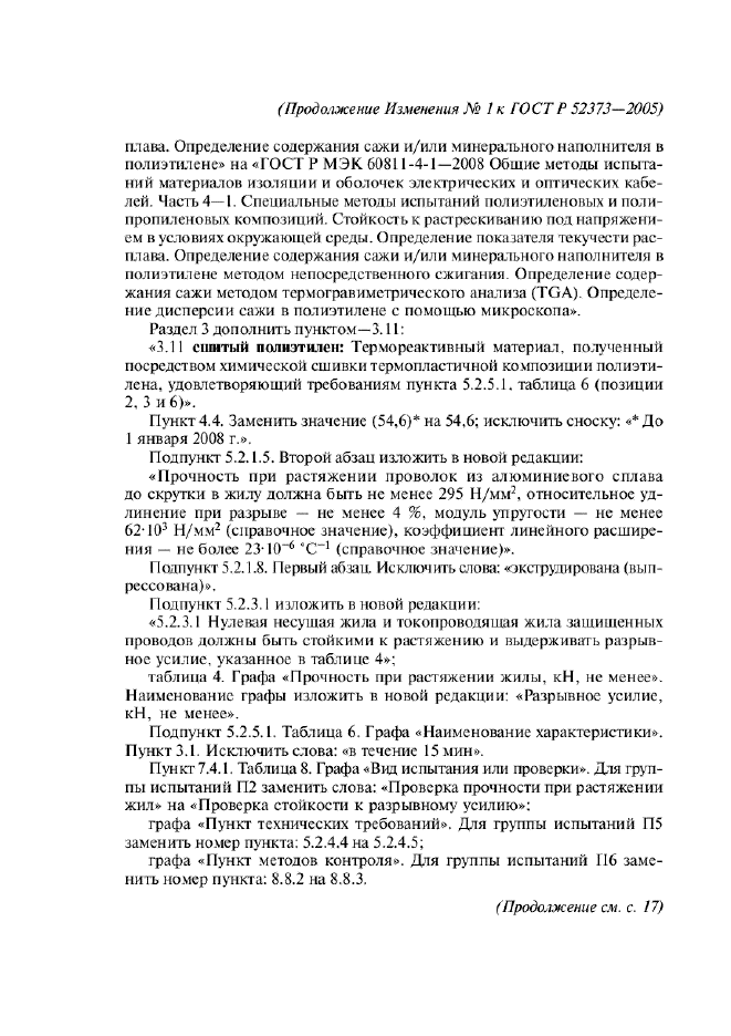Изменение №1 к ГОСТ Р 52373-2005
