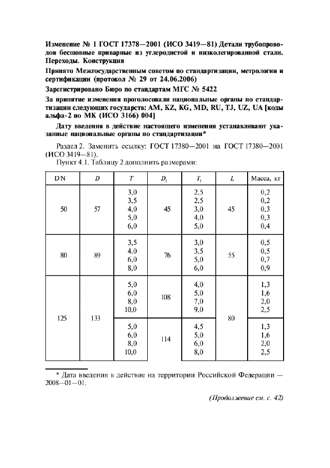 Изменение №1 к ГОСТ 17378-2001