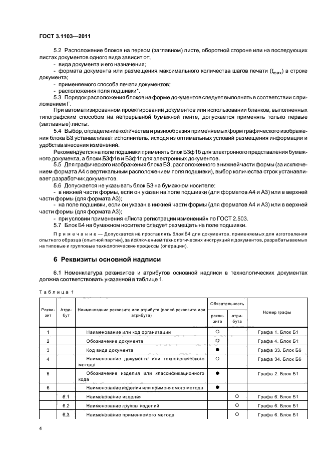 ГОСТ 3.1103-2011