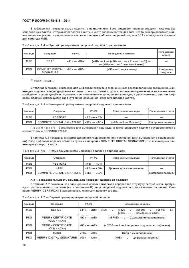 ГОСТ Р ИСО/МЭК 7816-8-2011