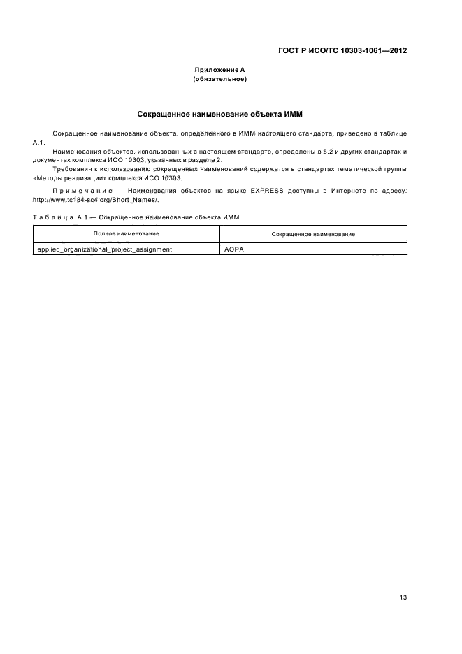 ГОСТ Р ИСО/ТС 10303-1061-2012