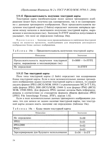 Изменение №2 к ГОСТ Р ИСО/МЭК 19794-5-2006