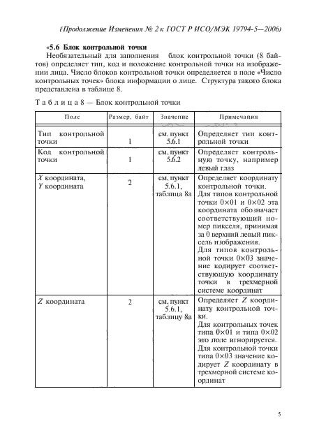 Изменение №2 к ГОСТ Р ИСО/МЭК 19794-5-2006