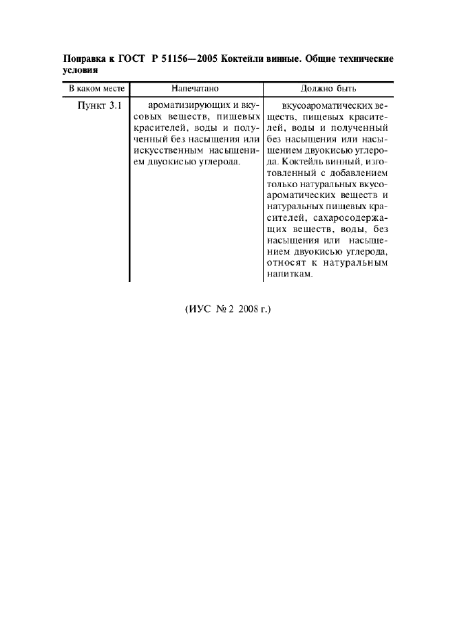 Поправка к ГОСТ Р 51156-2005