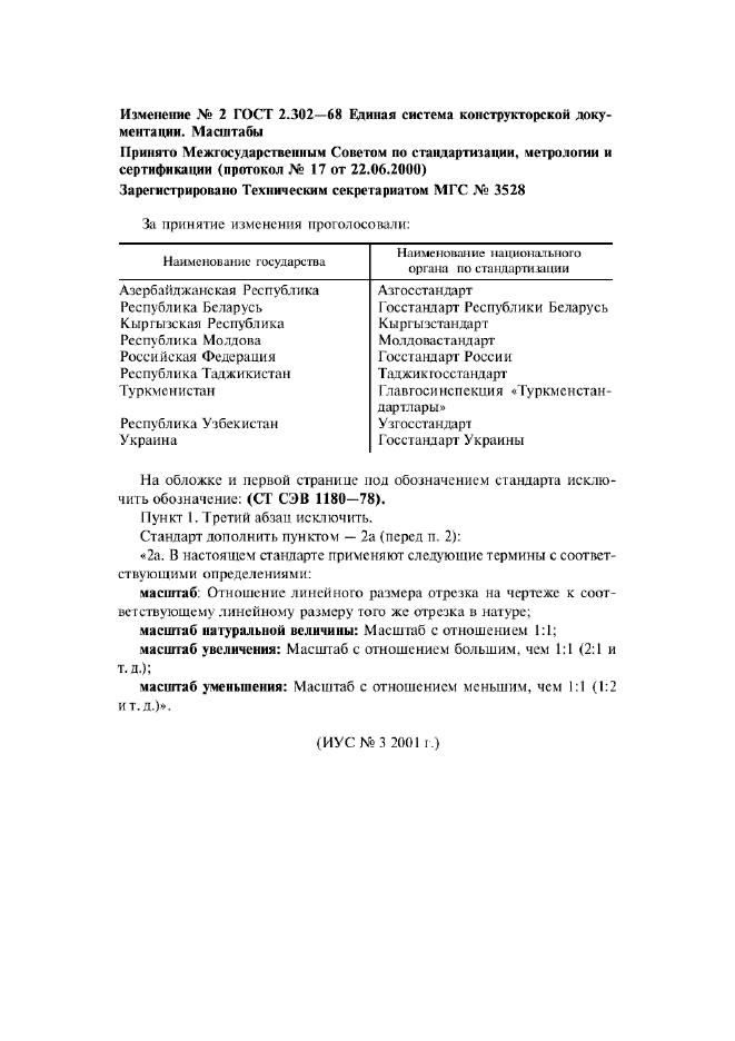 Изменение №2 к ГОСТ 2.302-68