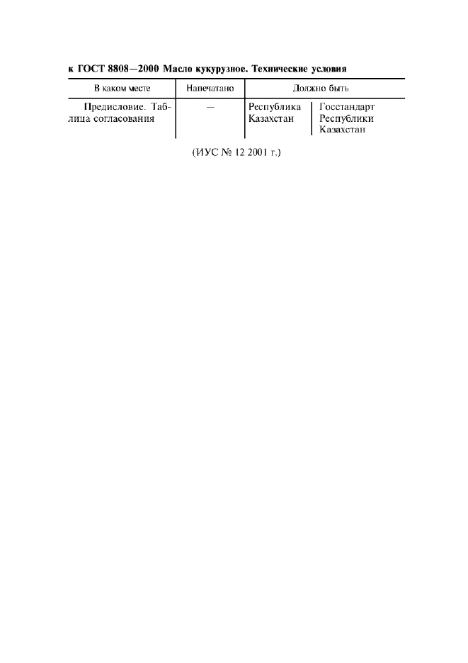 Поправка к ГОСТ 8808-2000