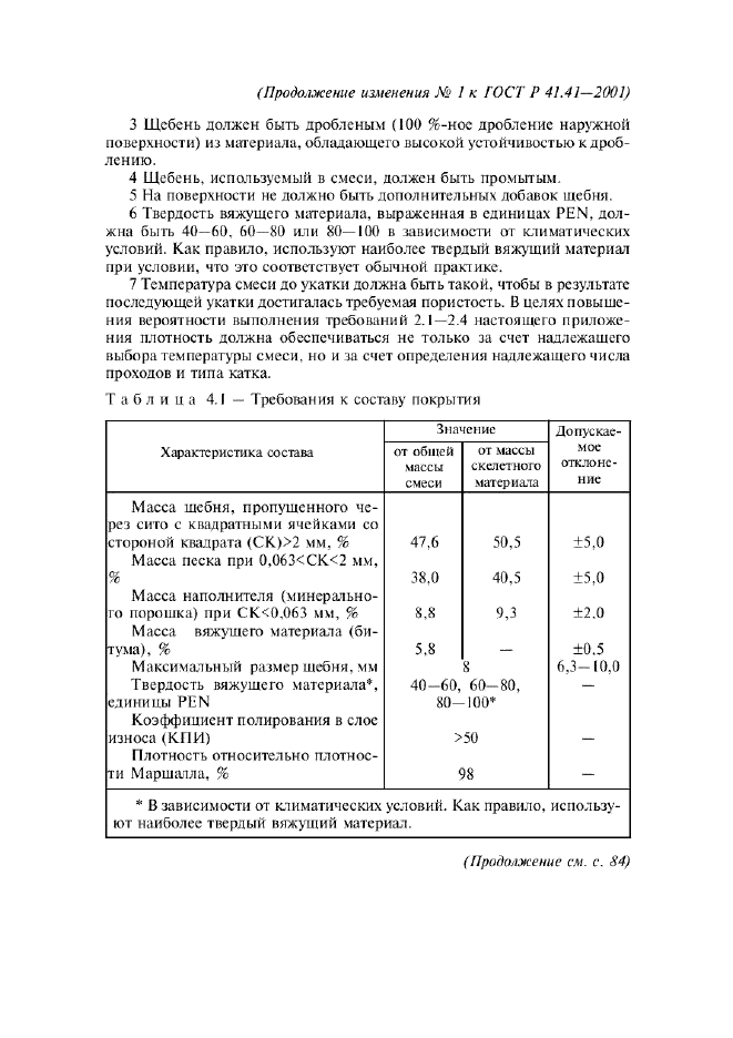 Изменение №1 к ГОСТ Р 41.41-2001