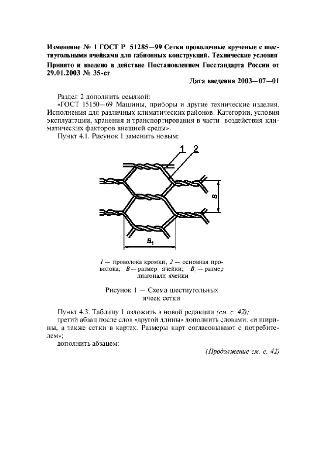Изменение №1 к ГОСТ Р 51285-99