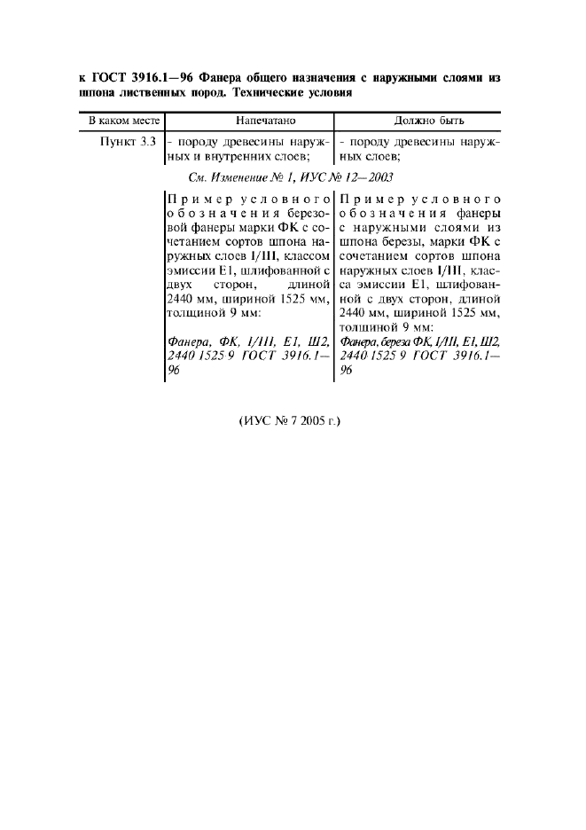 Поправка к ГОСТ 3916.1-96