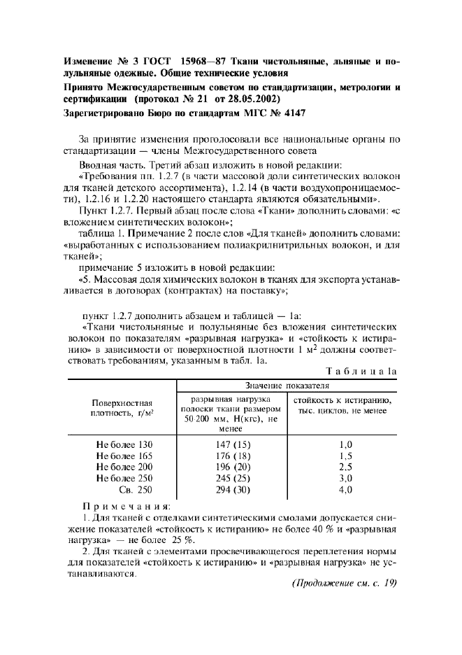 Изменение №3 к ГОСТ 15968-87
