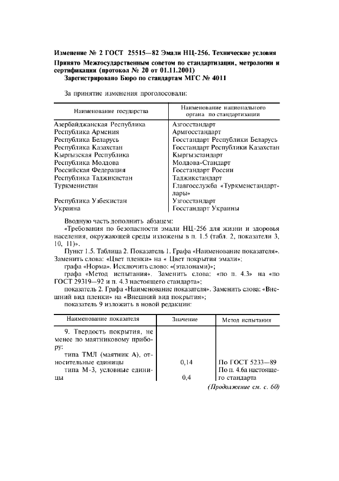 Изменение №2 к ГОСТ 25515-82