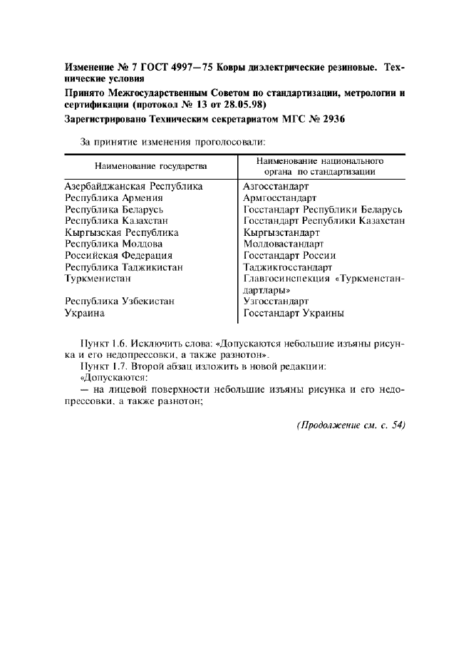 Изменение №7 к ГОСТ 4997-75