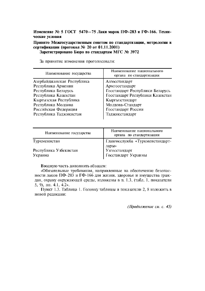 Изменение №5 к ГОСТ 5470-75