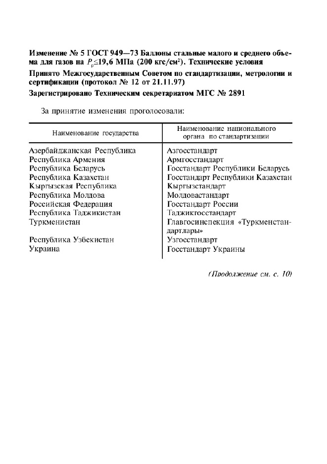 Изменение №5 к ГОСТ 949-73