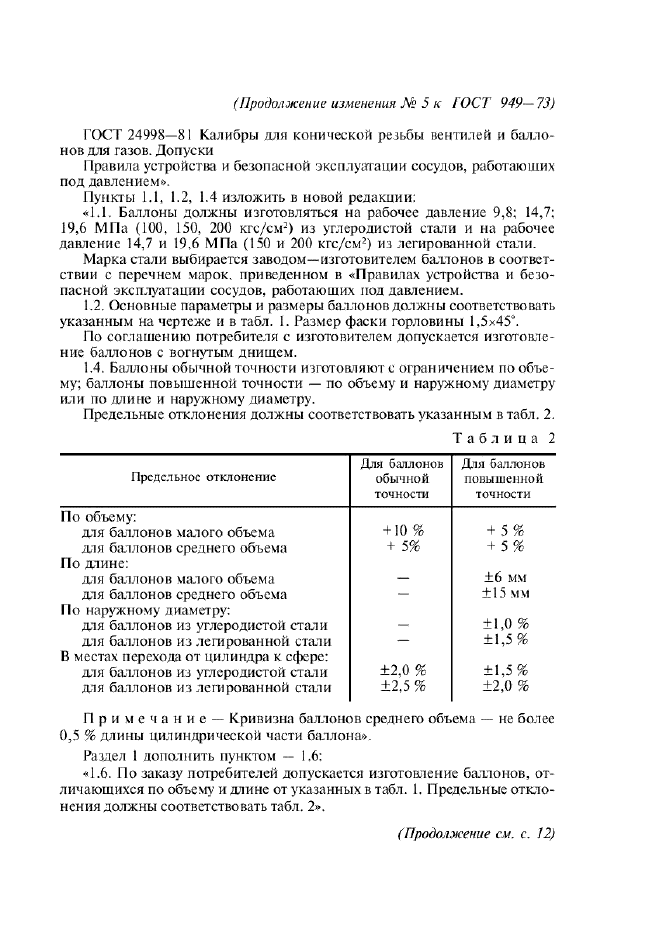 Изменение №5 к ГОСТ 949-73