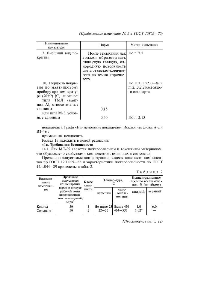Изменение №5 к ГОСТ 15865-70