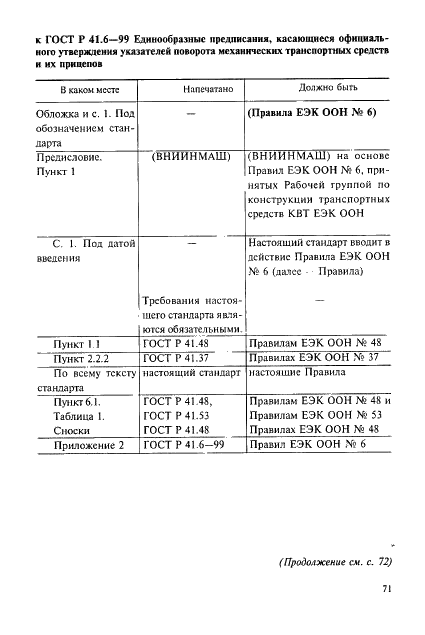 Поправка к ГОСТ Р 41.6-99